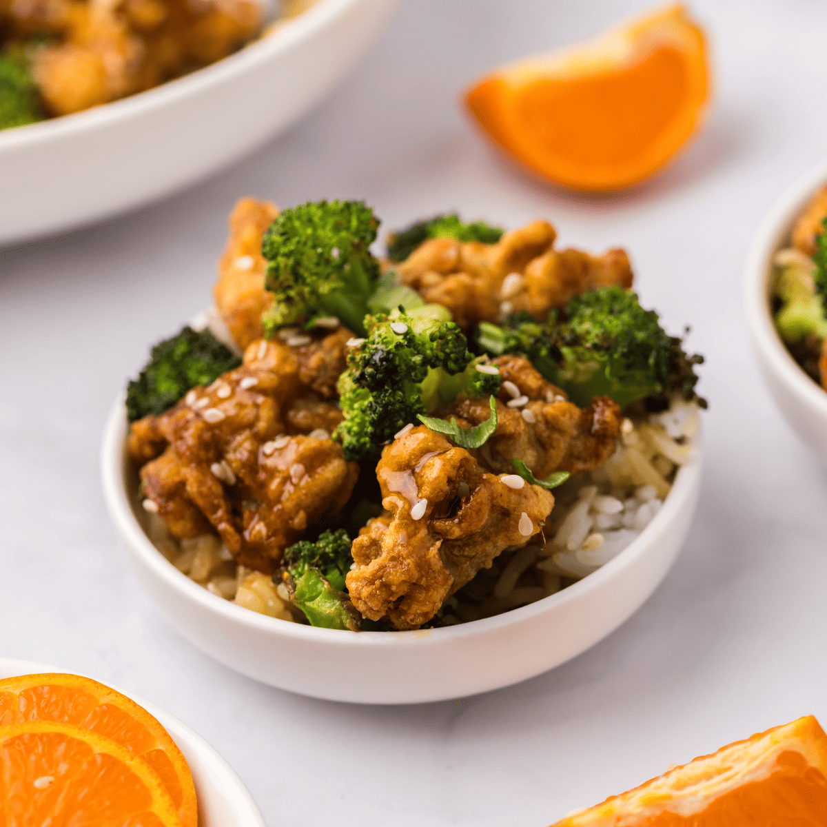 Air Fryer Trader Joe’s Orange Chicken And Broccoli Fork To Spoon