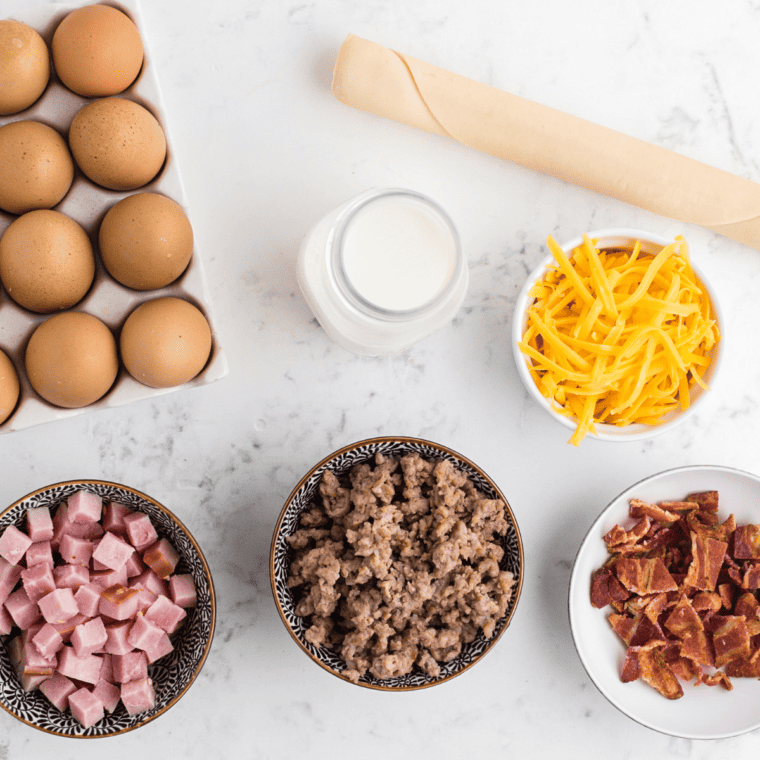 Ingredients Needed For Air Fryer Meat Lover's Quiche