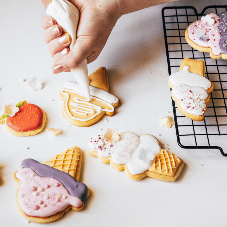 Royal icing on cookies
