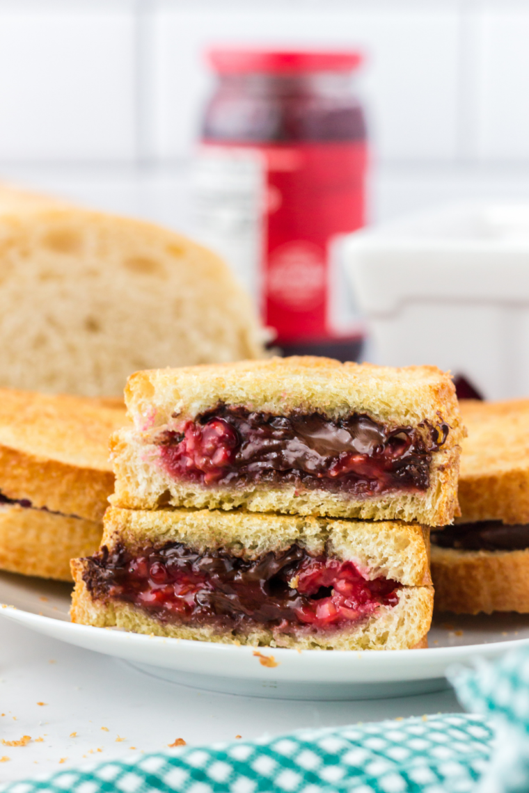 Air Fryer Chocolate Raspberry Mascarpone Sandwich