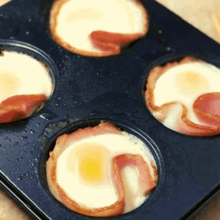 Air Fryer Canadian Bacon Egg Cups