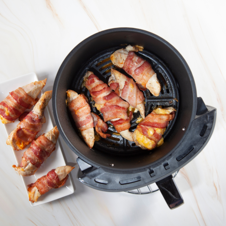 Air Fryer Cheesy Bacon Wrapped Chicken