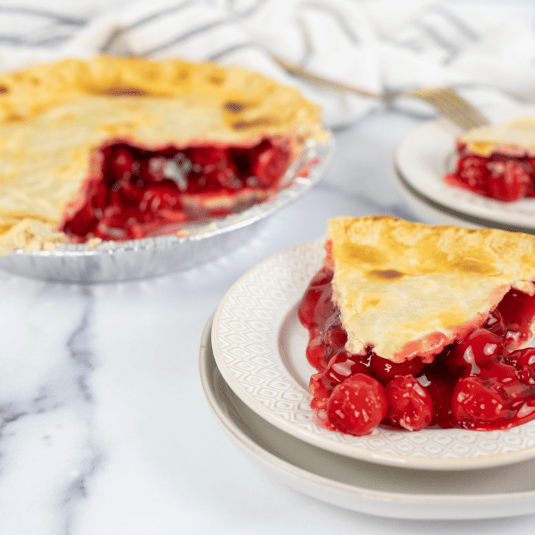 Air Fryer Easy Cherry Pie with a golden flaky crust and sweet cherry filling.