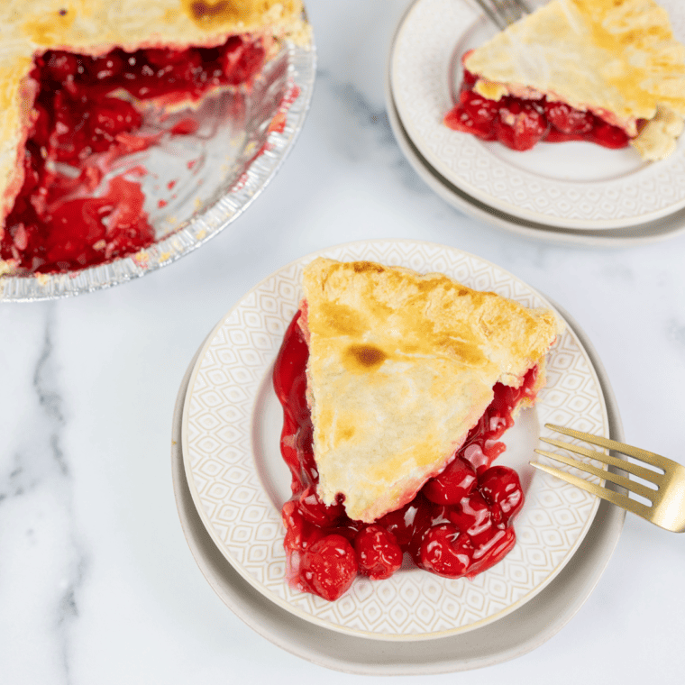 Air Fryer Easy Cherry Pie with a golden, flaky crust and sweet cherry filling.