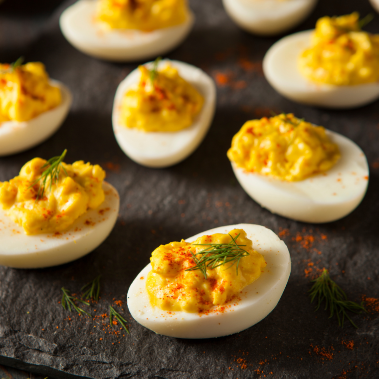 Air Fryer Curried Deviled Eggs - Fork To Spoon