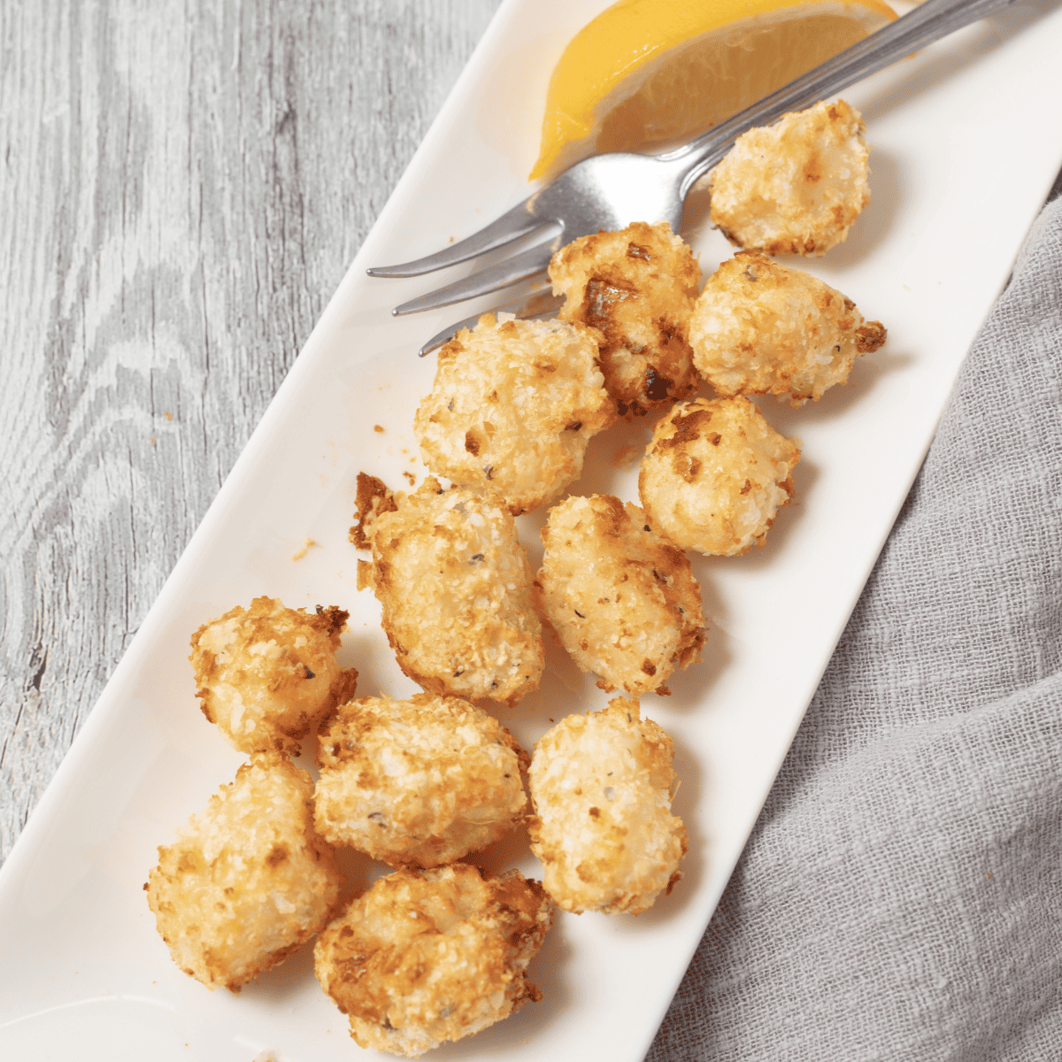 Air Fryer Scallops With Ritz Crackers Fork To Spoon