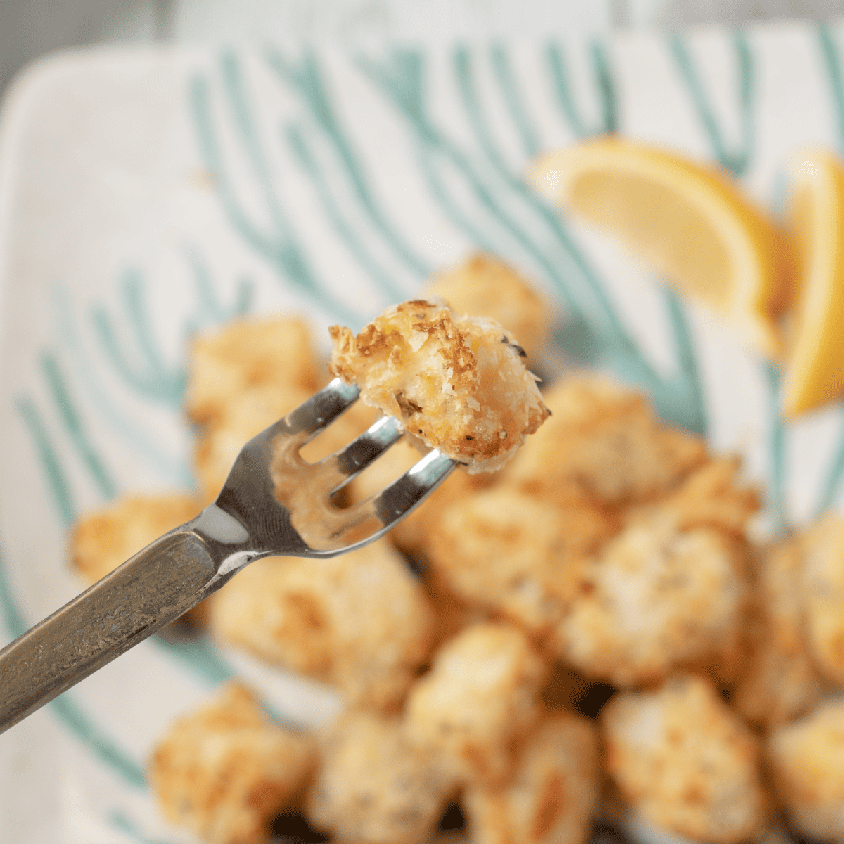 Air Fryer Scallops With Ritz Crackers Fork To Spoon