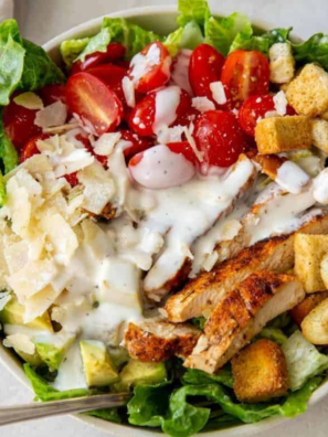 Air Fryer Grilled Chicken Caesar Salad