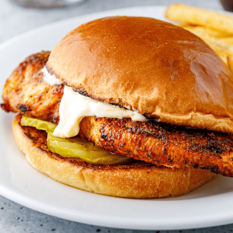 Air Fryer Popeyes Blackened Chicken Sandwiches