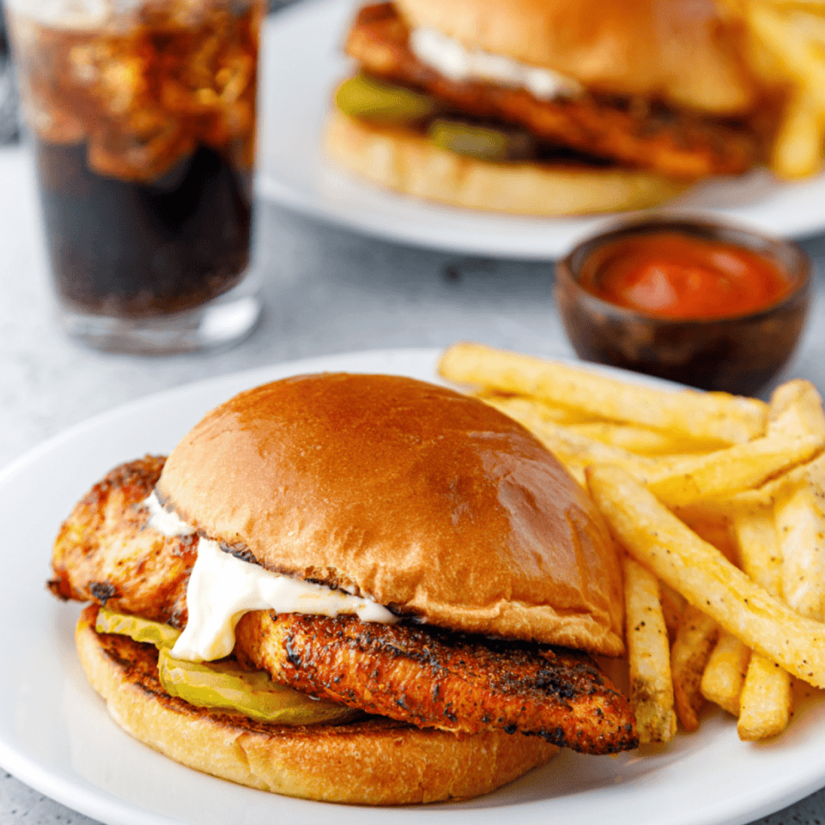 Air Fryer Popeyes Blackened Chicken Sandwiches