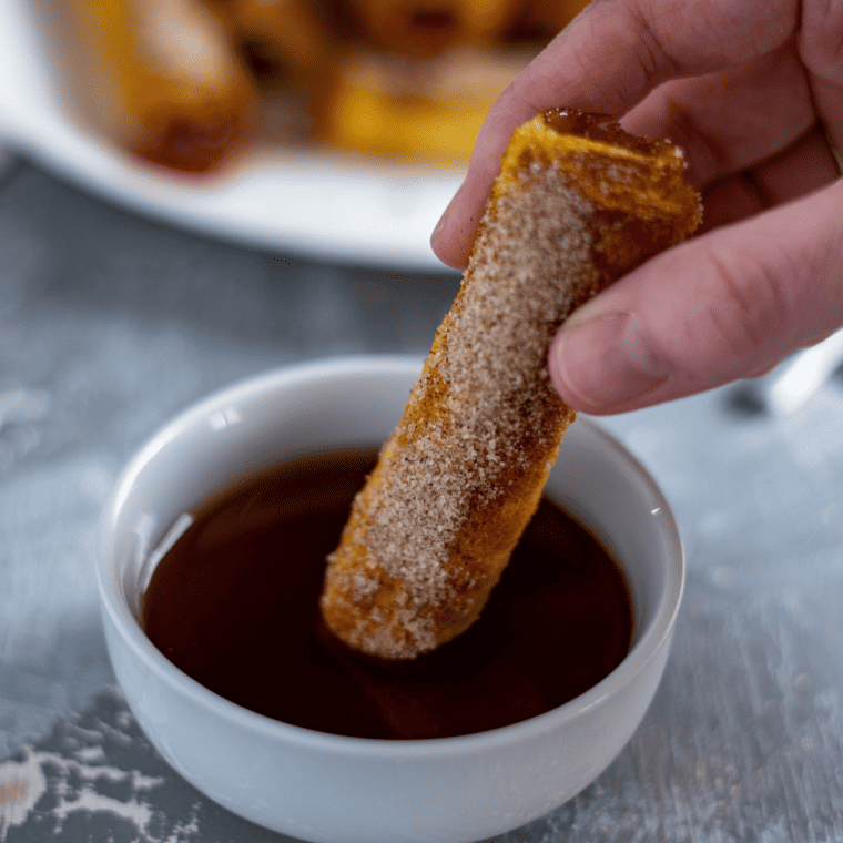 Air Fryer Strawberry French Toast Roll-up