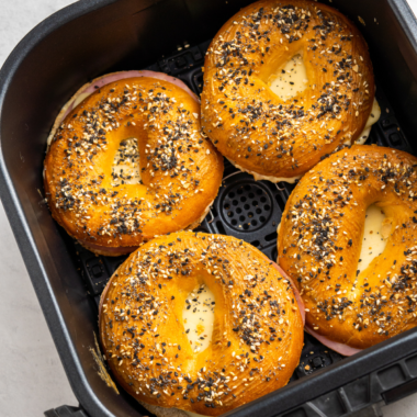 Air Fryer Bagel Breakfast Sliders