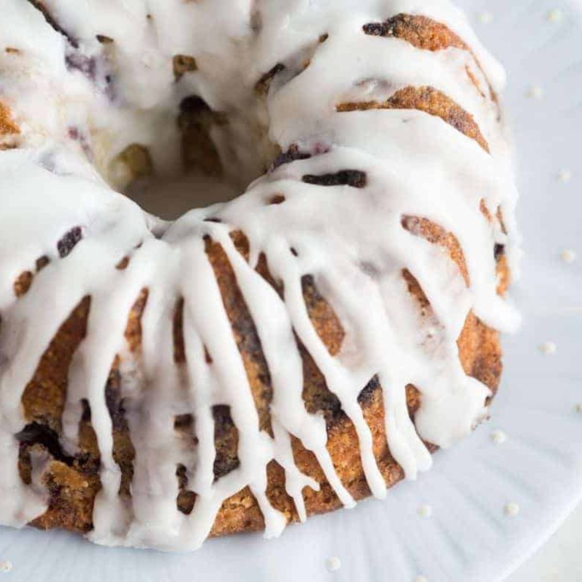 Air Fryer Lemon Blueberry Bundt Pound Cake