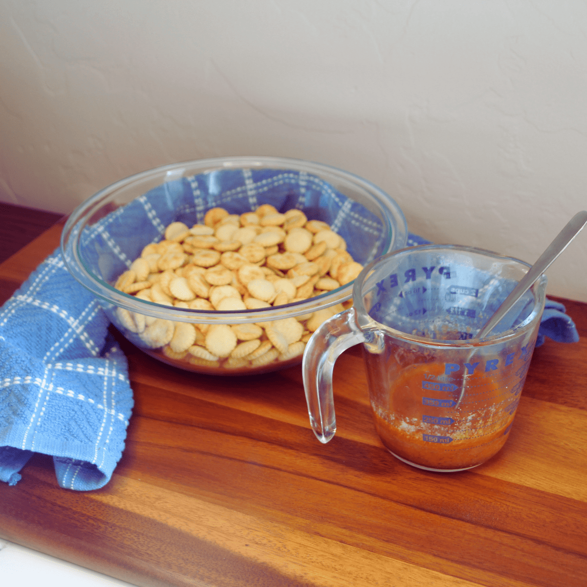 Air Fryer Buffalo Oyster Crackers Fork To Spoon
