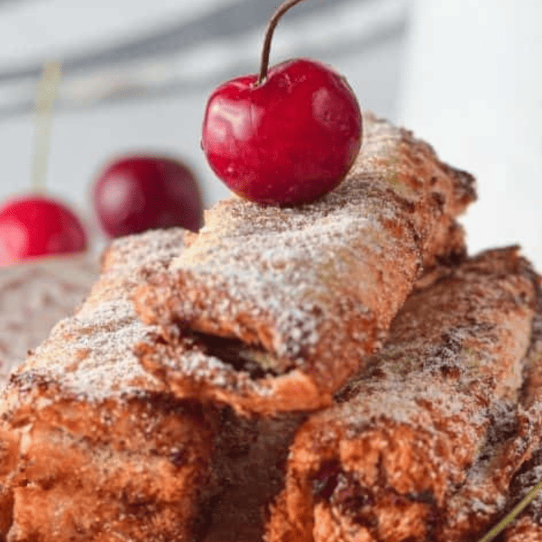 Air Fryer Cherry And Nutella Stuffed French Toast
