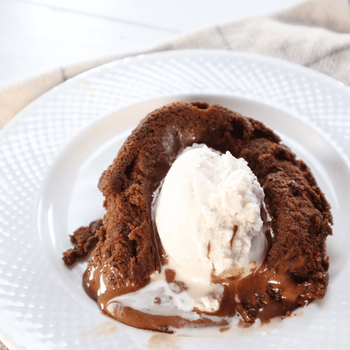 Air Fryer Chocolate Brownie Lava Cake Fork To Spoon