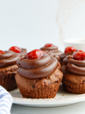 Air Fryer Chocolate Cherry Cupcakes