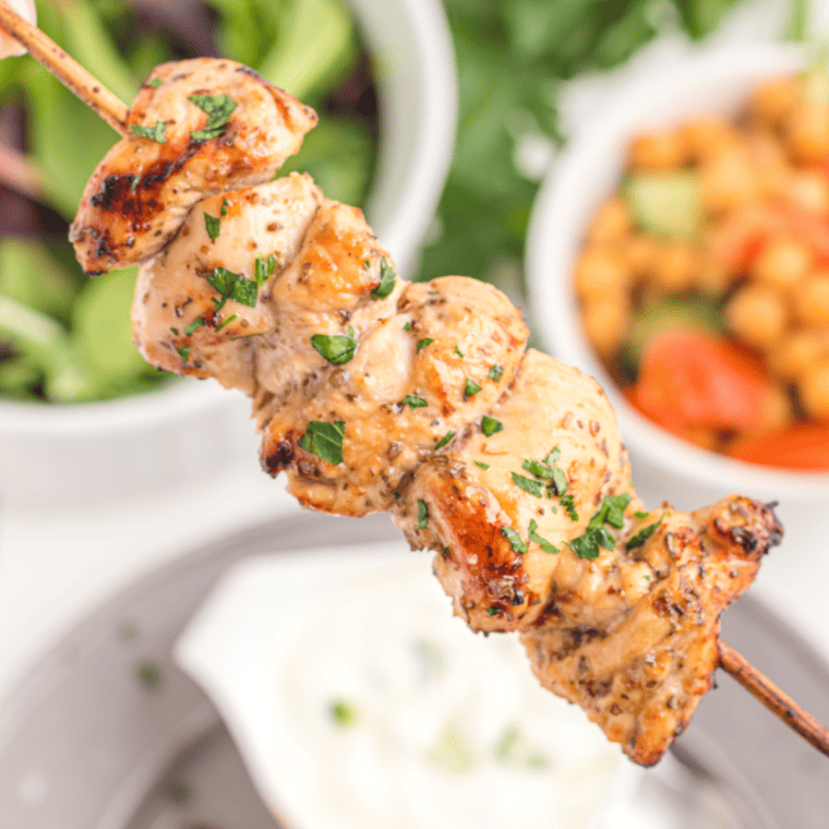Air Fryer Greek Chicken Kebabs