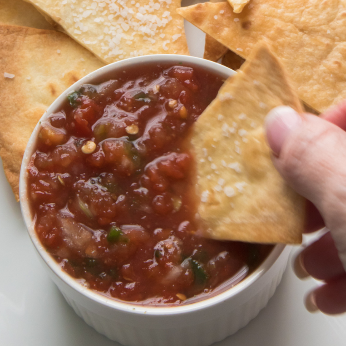 Air Fryer Low-Carb Tortilla Chips - Fork To Spoon