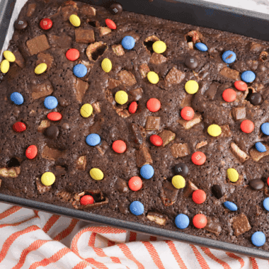 Leftover Halloween Candy Brownies