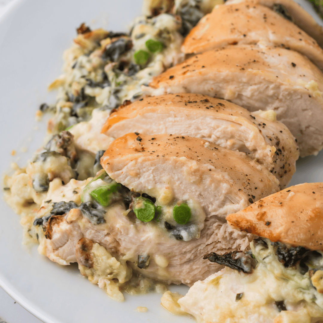 Air Fryer Chicken Stuffed With Artichoke Dip