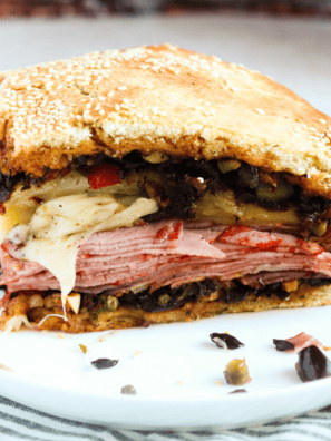 Air Fryer Muffaletta Sandwich