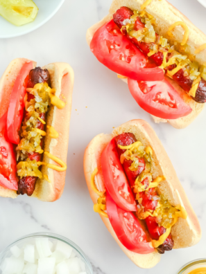 Chicago Hot Dog Recipe (Air Fryer Method &mdash; Done in 8 Minutes!)
