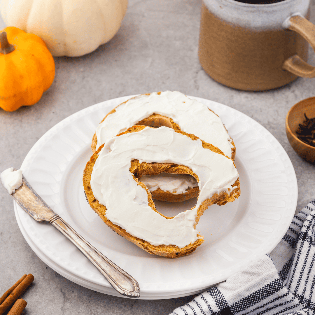 Air Fryer Pumpkin Bagels