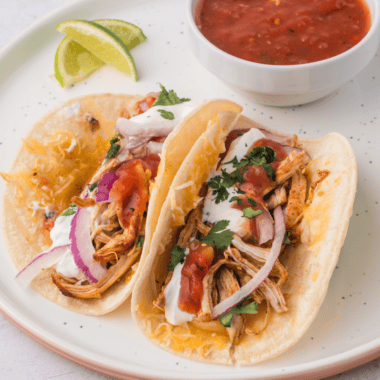 Air Fryer Queso Chicken Tacos