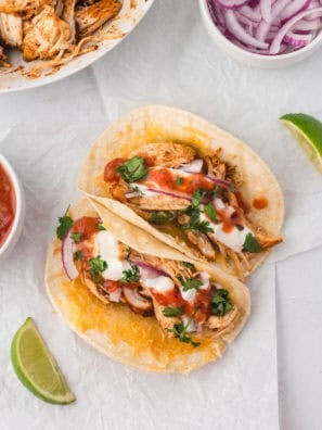 Air Fryer Queso Chicken Tacos