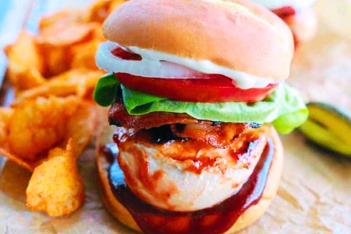 A bbq chicken burger.