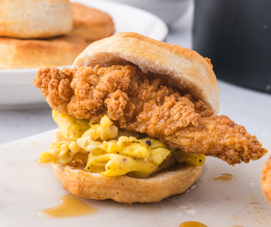 Air Fryer Chicken Biscuits Sandwiches