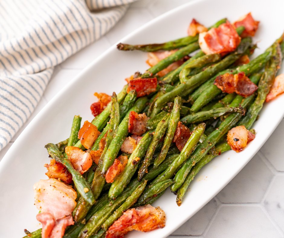 Air Fryer Green Beans With Bacon - Fork To Spoon