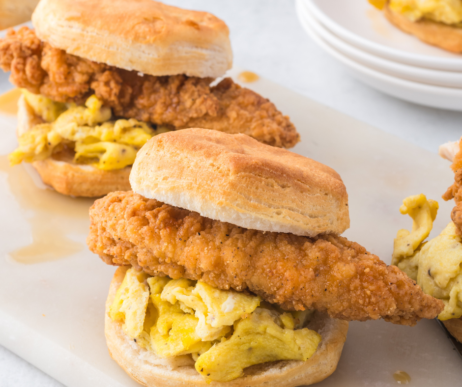 Air Fryer Chicken Biscuits Sandwiches