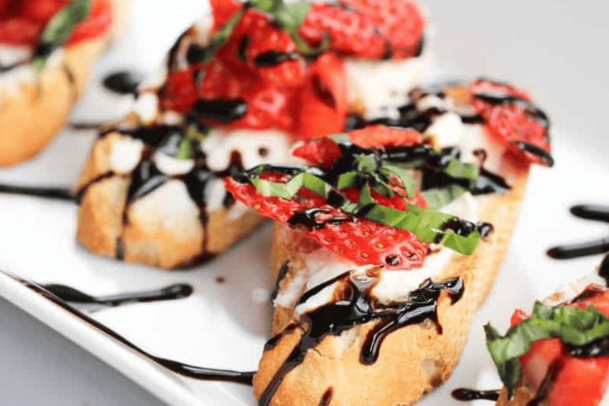 Air Fryer Strawberry Mascarpone Bruschetta.