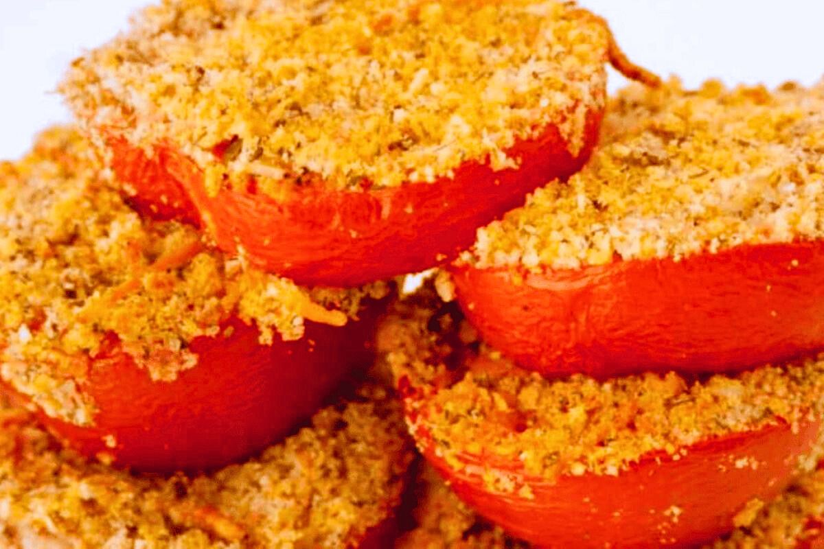 Air fryer parmesan tomatoes.