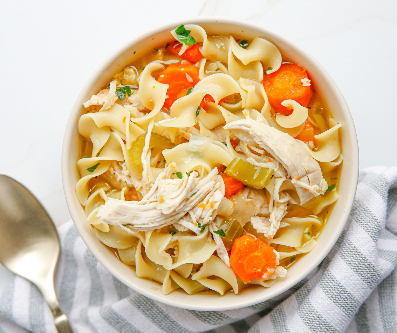 Copycat Instant Pot Panera Bread Chicken Noodle Soup - Fork To Spoon