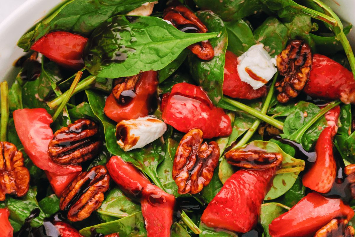 Strawberry spinach salad.