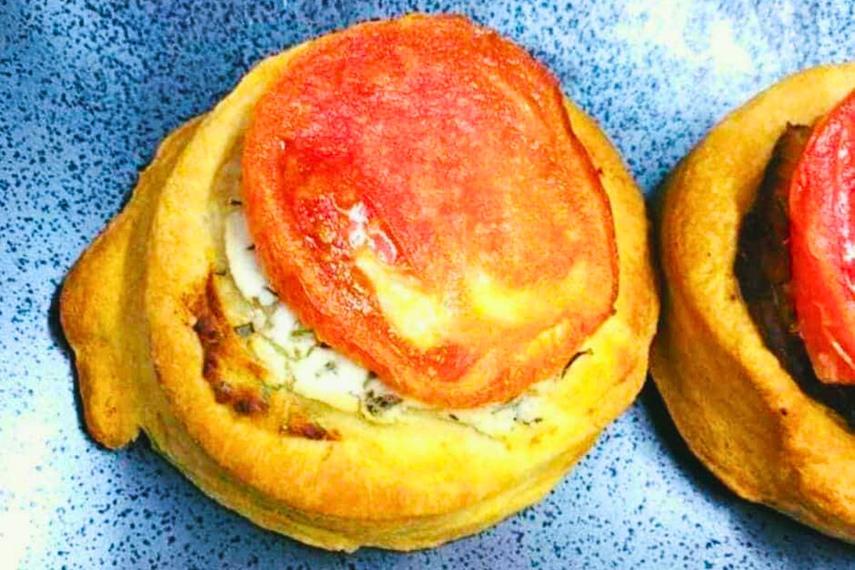 Tomato goat cheese tarts.