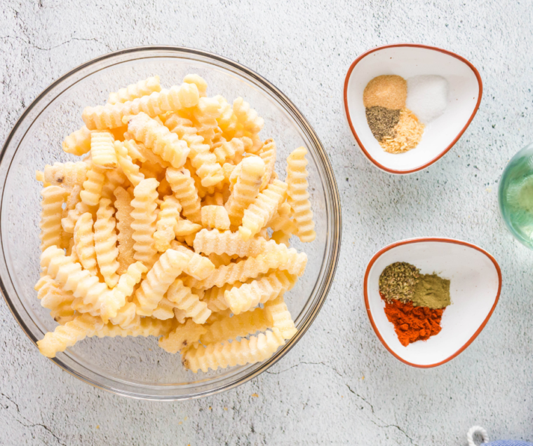 Ingredients You’ll Need for Popeyes Fries on kitchen table.