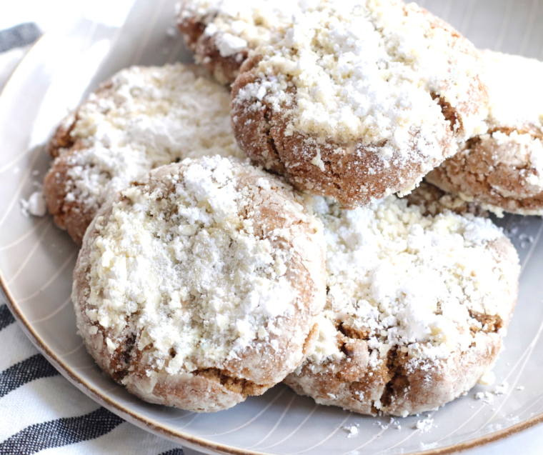 Air Fryer Gingerbread Crinkle Cookies