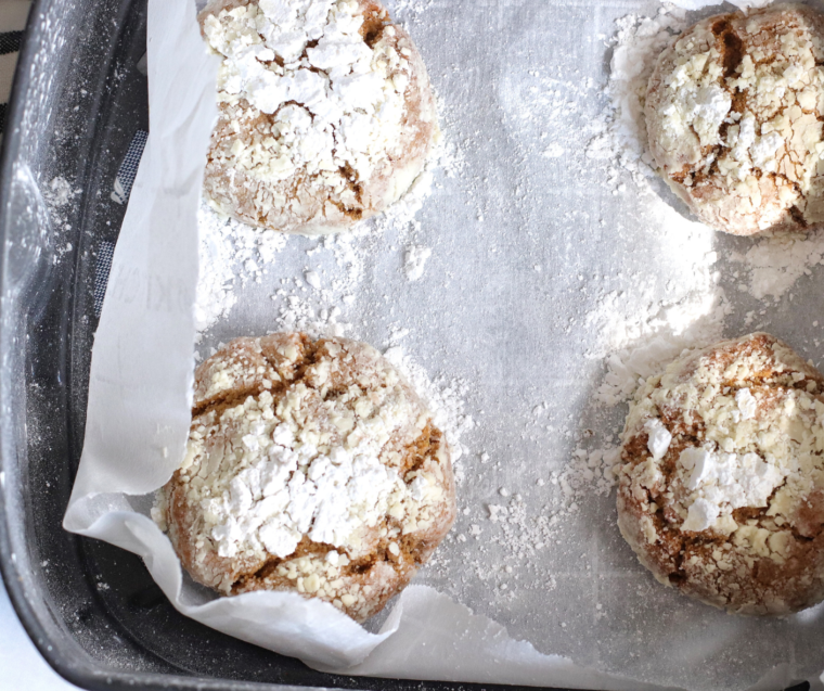 Air Fryer Gingerbread Crinkle Cookies