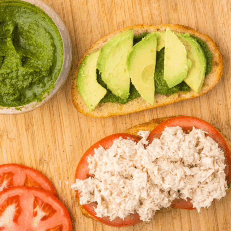 Copycat Panera Tuna Salad Sandwich made with creamy tuna salad, chopped veggies, and served on soft bread.