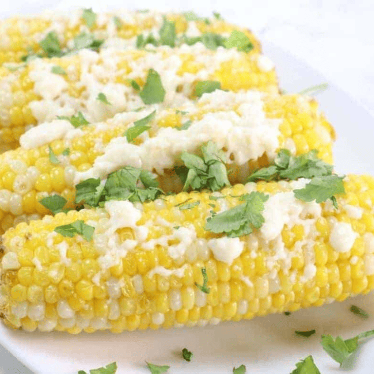 closeup: mexican street corn after reheating