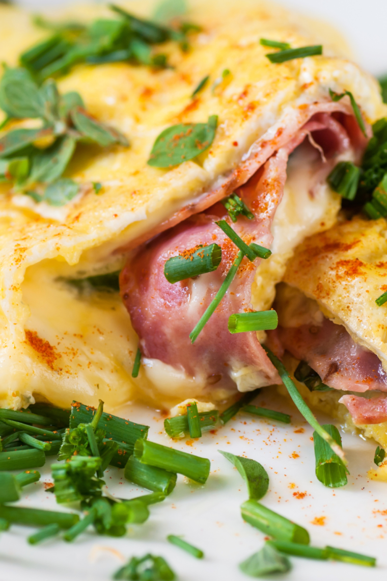 Air Fryer Ham And Cheese Omelette