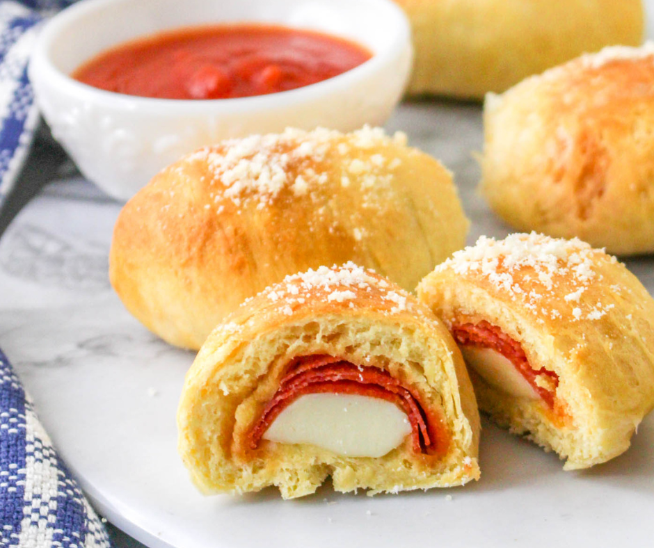 Easy 3 Ingredient Air Fryer Pizza Puffs - Fork To Spoon