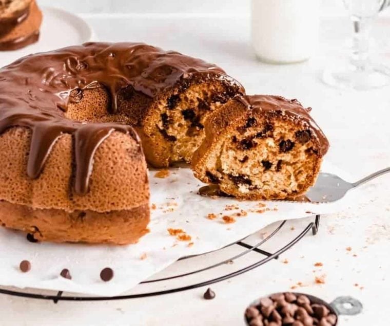 Air Fryer Chocolate Chip Bundt Pound Cake