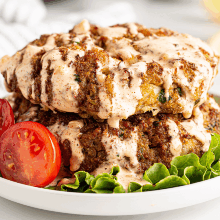 Outback Steakhouse Remoulade Sauce Recipe on top of crab cake.