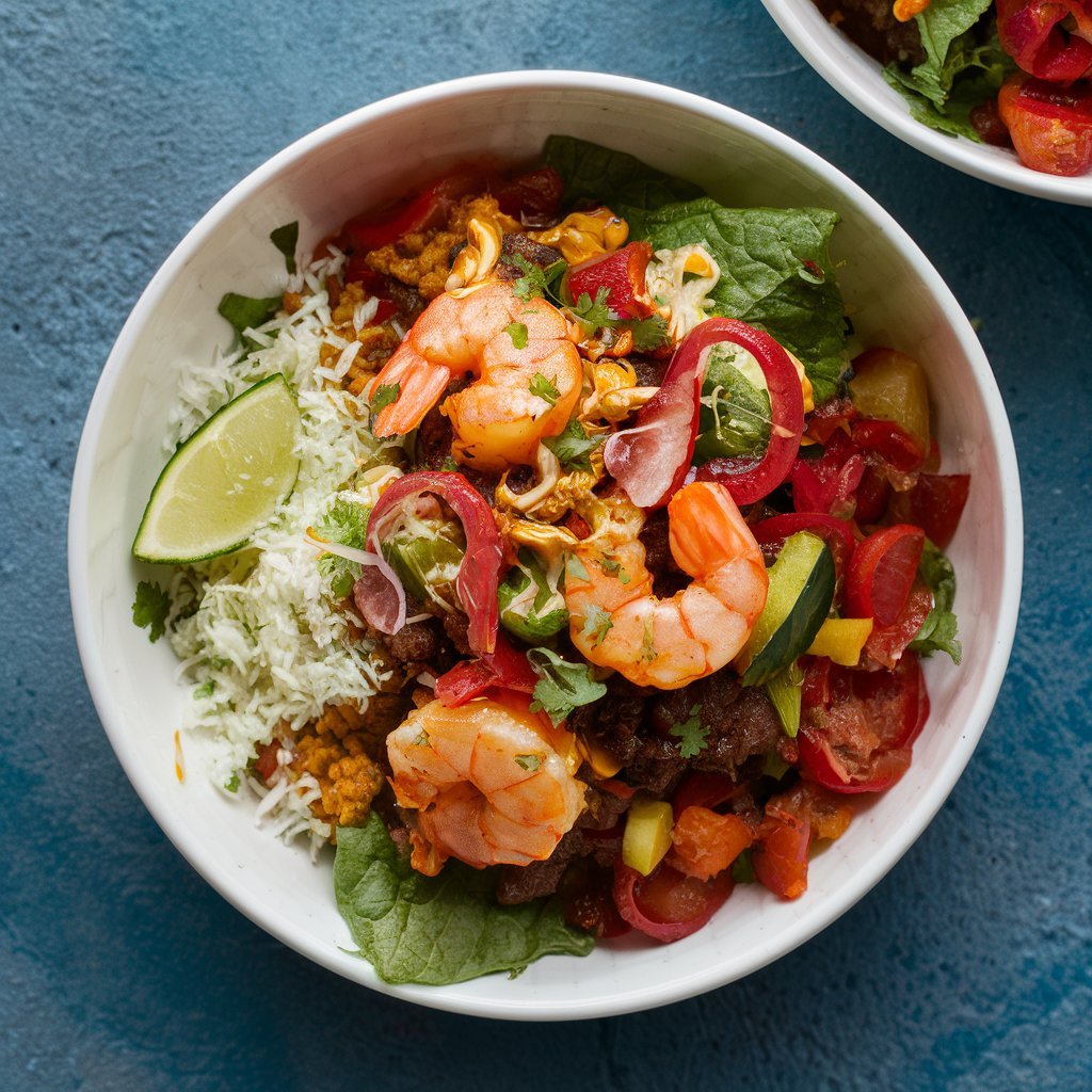 Air Fryer Shrimp Fajita Bowls