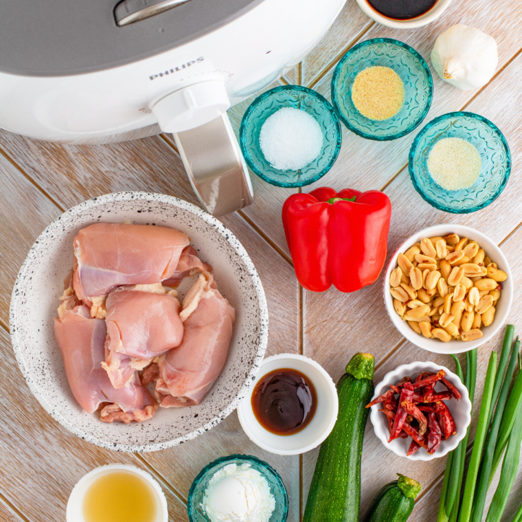 Ingredients needed for Air Fryer Lemon Chicken Bites.